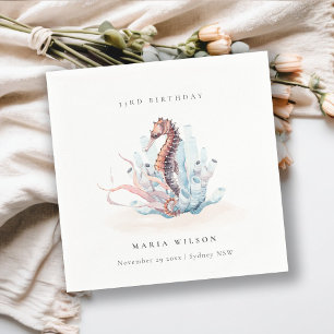 Serviette En Papier Hippocampe de mer Corail d'algues N'importe quel â