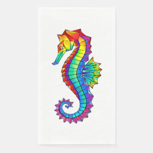 Serviette En Papier Hippocampe polygonal arc-en-ciel