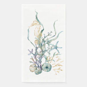 Serviette En Papier Hippocampe sous la mer Aquarelle Napkin