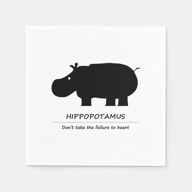 Serviette En Papier Hippopotame (Devant)