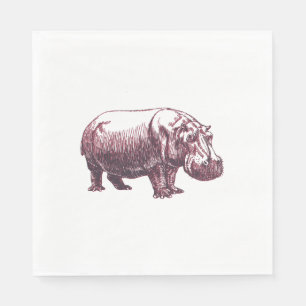 Serviette En Papier Hippopotame
