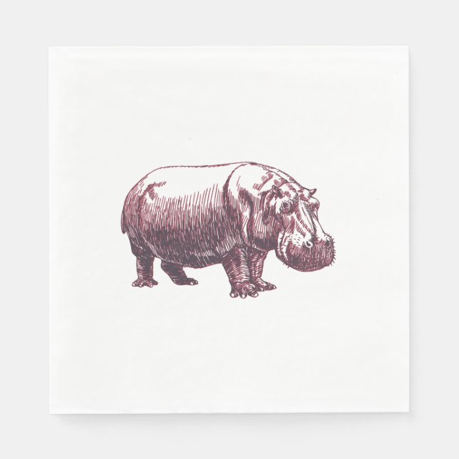 Serviette En Papier Hippopotame (Devant)