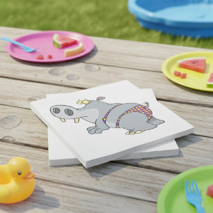 Serviette En Papier Hippopotame En Bikini