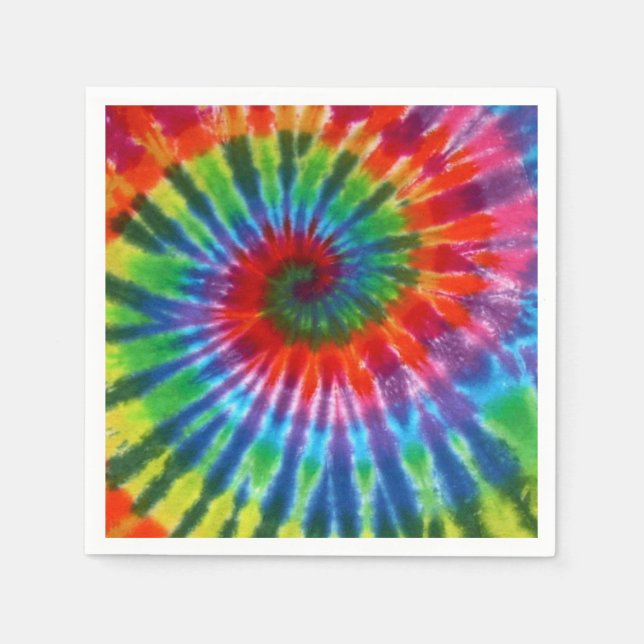 Serviette En Papier Hippy Peace Retro 60s Tie Dye (Devant)