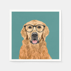 Serviette En Papier Hipster Golden Retriever Anniversaire Papier Napki