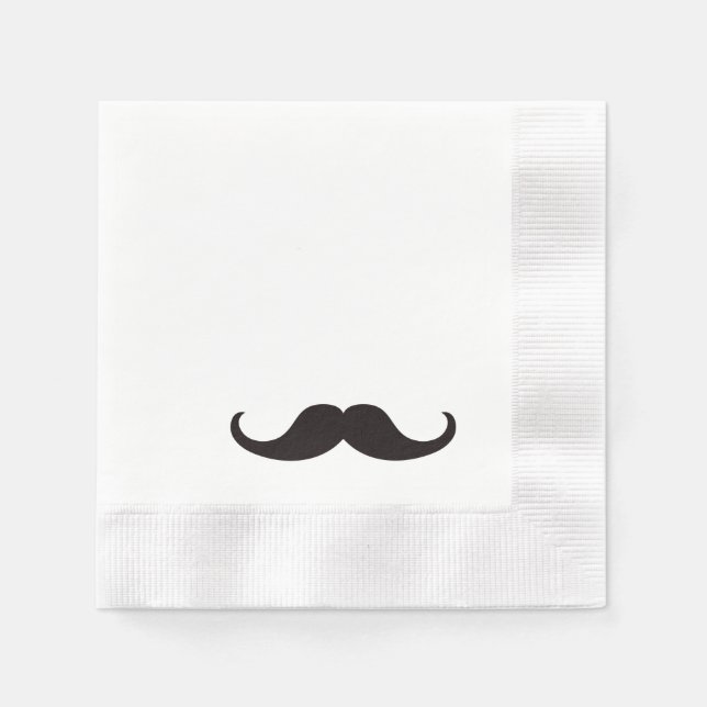 Serviette En Papier Hipster Mustache | (Devant)