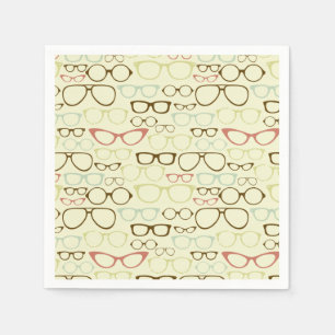 Serviette En Papier Hipster rétro Eyeglass