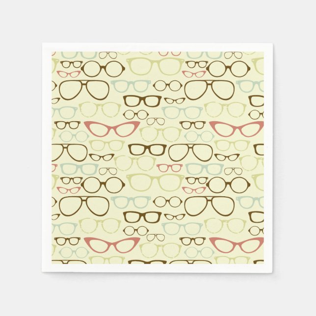 Serviette En Papier Hipster rétro Eyeglass (Devant)