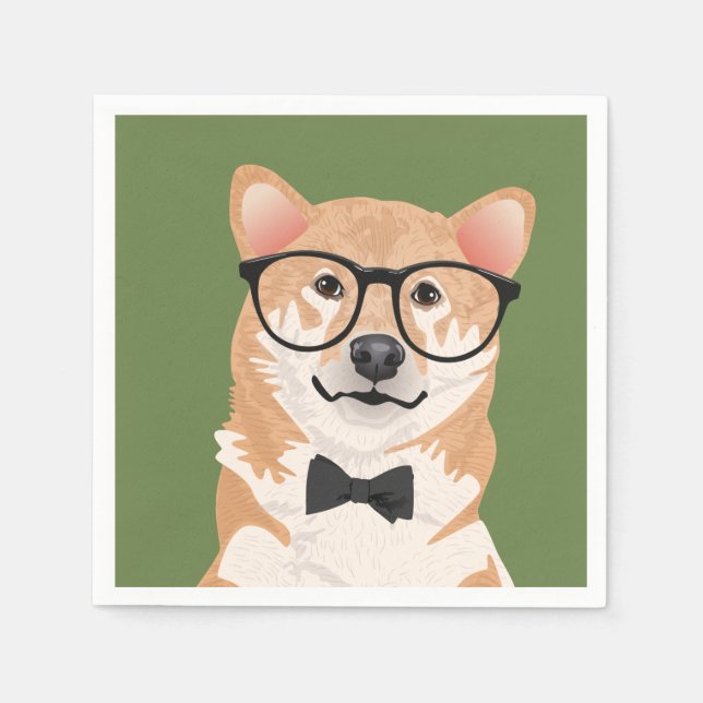 Serviette En Papier Hipster Shiba Inu Papier Napkin Party (Devant)
