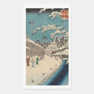 Serviette En Papier Hiroshige hiver paysage Japon pays