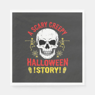 Serviette En Papier Histoire de crâne de Halloween effrayant et flippa