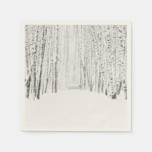 Serviette En Papier Histoire de Noël blanche (Devant)