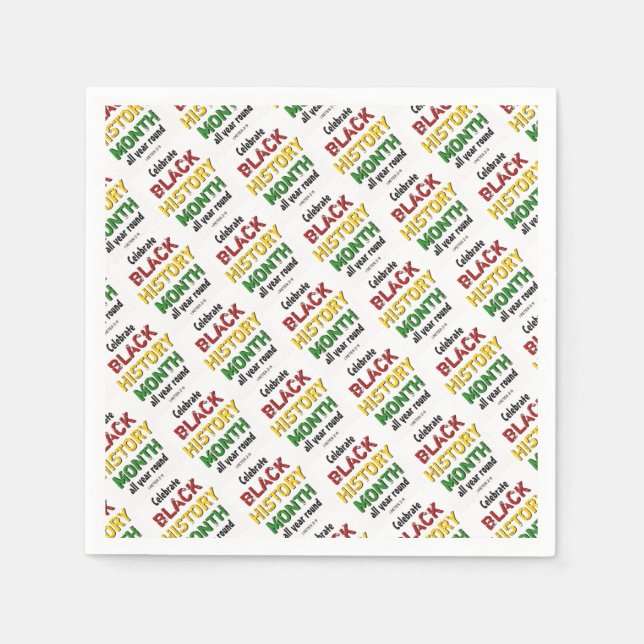 Serviette En Papier HISTOIRE NOIRE MOIS MOtivationnel papier BHM (Devant)