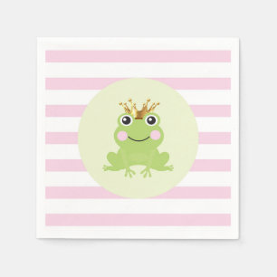 Serviette En Papier Histoire rose conte de fées grenouille prince Baby