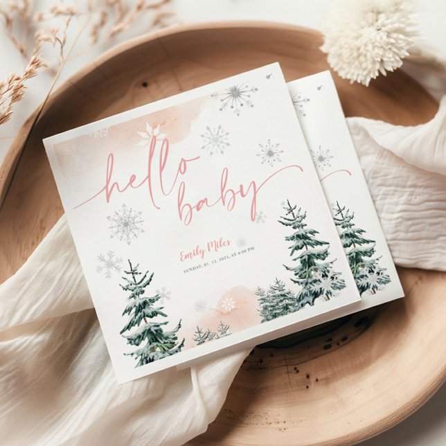 Serviette En Papier Hiver Bonjour bébé serviettes, Baby shower (Créateur téléchargé)