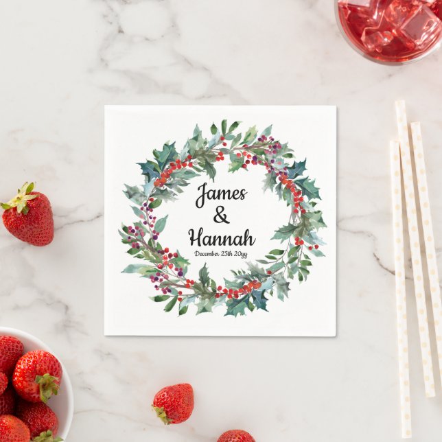 Serviette En Papier Hiver Mariage Réception Serviettes Fête Faveur (En situation)