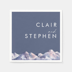 Serviette En Papier Hiver Montagne Soirée Mariage serviettes