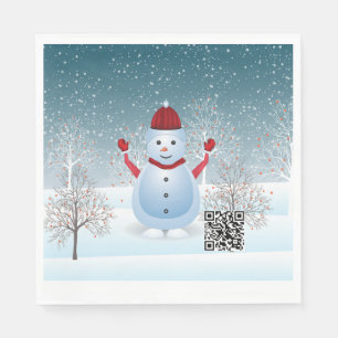 Serviette En Papier Hiver Noël Snowman Papier Napkin
