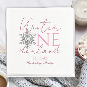Serviette En Papier Hiver ONE derland Minimaliste fille 1er anniversai