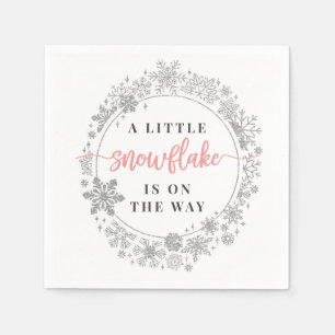 Serviette En Papier Hiver Snowflake Baby shower Cocktail Napkin