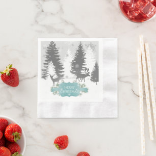 Serviette En Papier Hiver Wonderland Papier Napkin - Turquoise