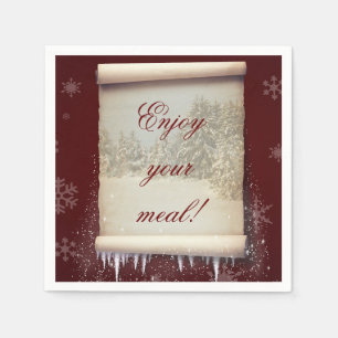 Serviette En Papier Hivernment Parchment Illustration