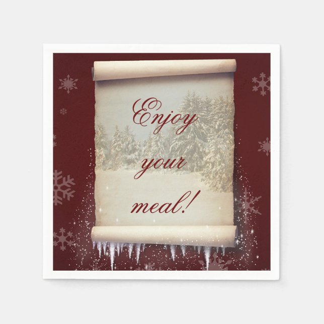 Serviette En Papier Hivernment Parchment Illustration (Devant)