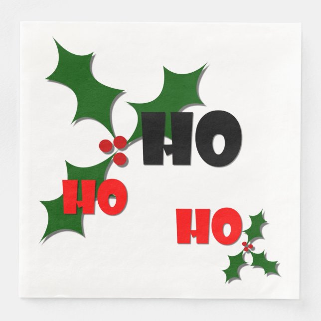Serviette En Papier Ho Ho Ho Mistletoe Papier serviettes (Devant)