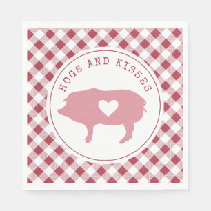 Serviette En Papier Hochons et baisers Cochon rose Valentine Photo