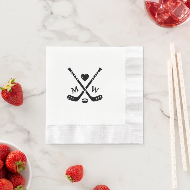 Serviette En Papier Hockey Love (En situation)