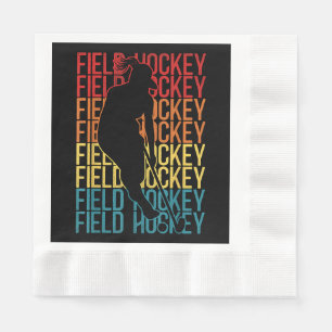 Serviette En Papier Hockey sur gazon Vintage rétrograde Hockey sur gaz