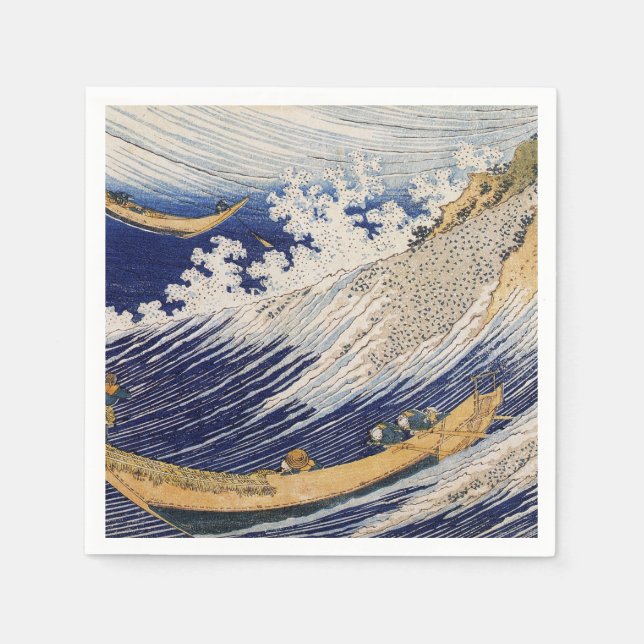 Serviette En Papier Hokusai Ocean Waves Sea Boats (Devant)
