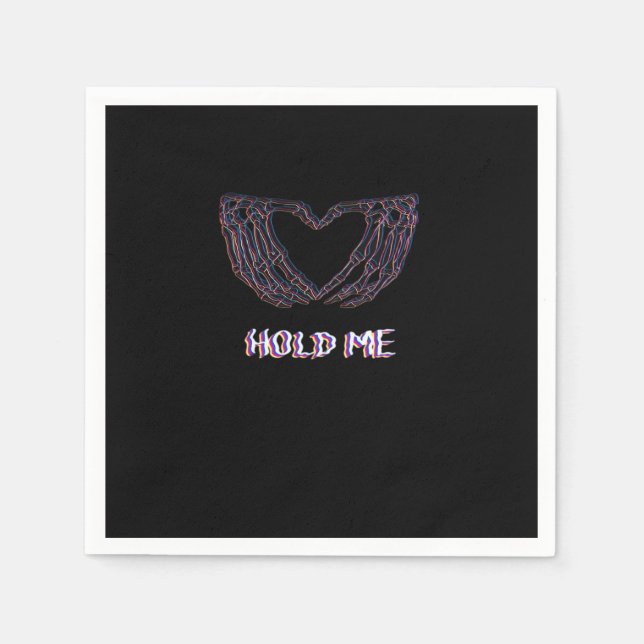 Serviette En Papier Hold Me Classic - Skeleton Hand Heart (Devant)