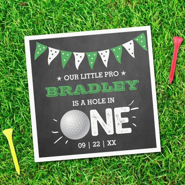 Serviette En Papier Hole In One Boys Golf 1er Anniversaire Par tee (Créateur téléchargé)