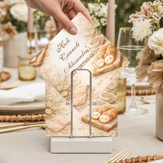 Serviette En Papier Holi Cannoli Whimsical Bakery 1st Birthday (Créateur téléchargé)