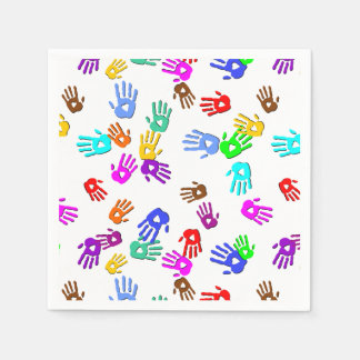 Serviette En Papier holiES - motif couleur mains 1 + votre backgr.