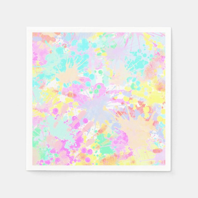 Serviette En Papier holiES - Splashes pastel motif transparent 1 (Devant)