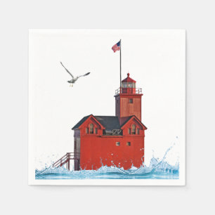 Serviette En Papier Holland Michigan Big Red Lighthouse