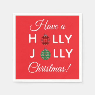 Serviette En Papier Holly Jolly Christmas napkin