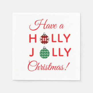 Serviette En Papier Holly Jolly Christmas napkin