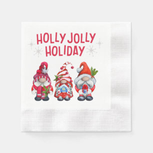 Serviette En Papier Holly Jolly Gnomes Noël fantastique