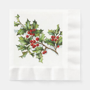 Serviette En Papier HollyBerries20150802