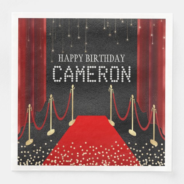 Serviette En Papier Hollywood Red Carpet VIP Party (Devant)