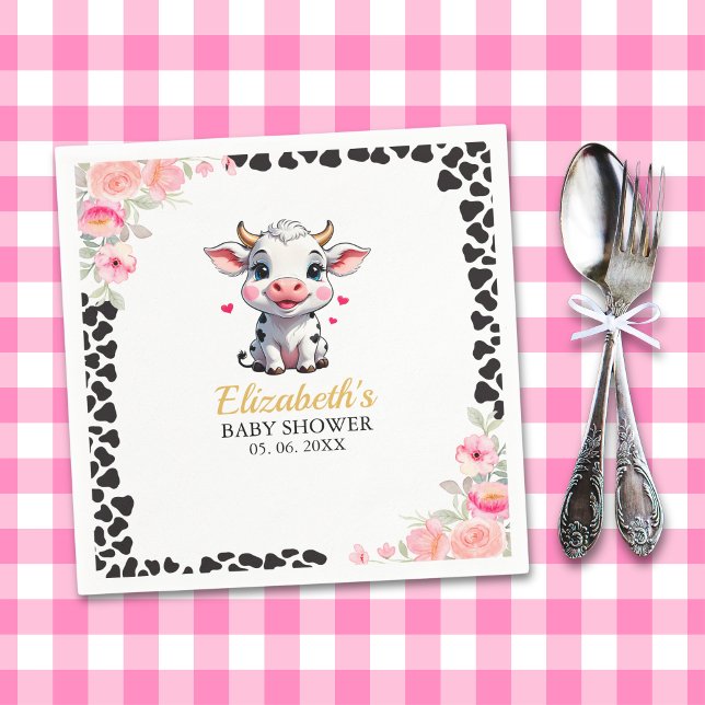 Serviette En Papier Holy Cow , Adorable Cow Baby shower  (Créateur téléchargé)