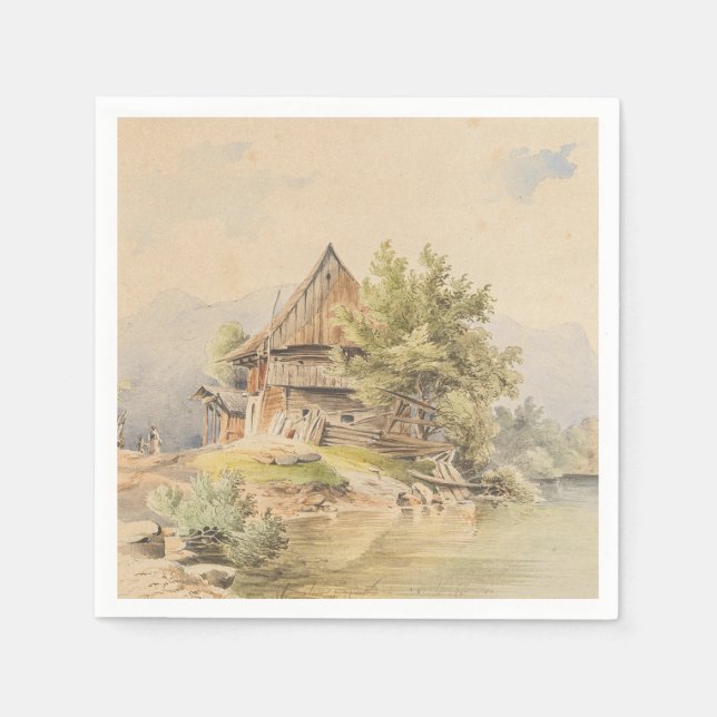 Serviette En Papier Holzhütte am See - Carl Lafite (Devant)