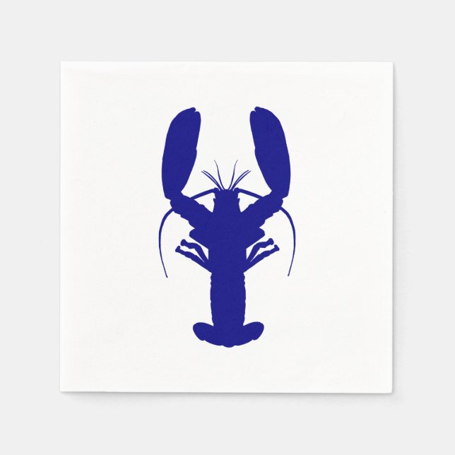Serviette En Papier Homard bleu de la Marine (Devant)