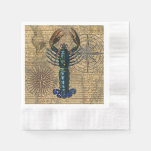 Serviette En Papier Homard Coquillages Fruits de mer Maine Classique O