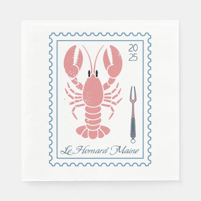 Serviette En Papier Homard Maine Nouvelle-Angleterre Océan marin Nauti (Devant)