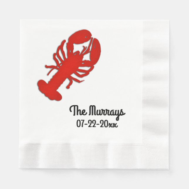 Serviette En Papier Homard personnalisé (Devant)
