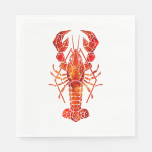 Serviette En Papier Homard polygonal rouge